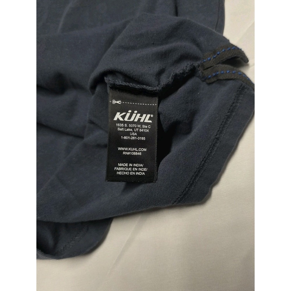 Kuhl Wildfibre Organic Cotton T-Shirt Mens Navy Blue Medium Short Sleeve Shirt - Picture 6 of 6